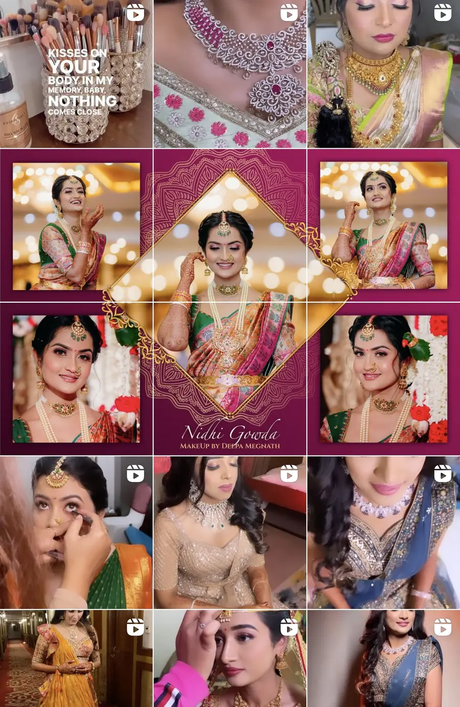 Beauty and salon social media grid