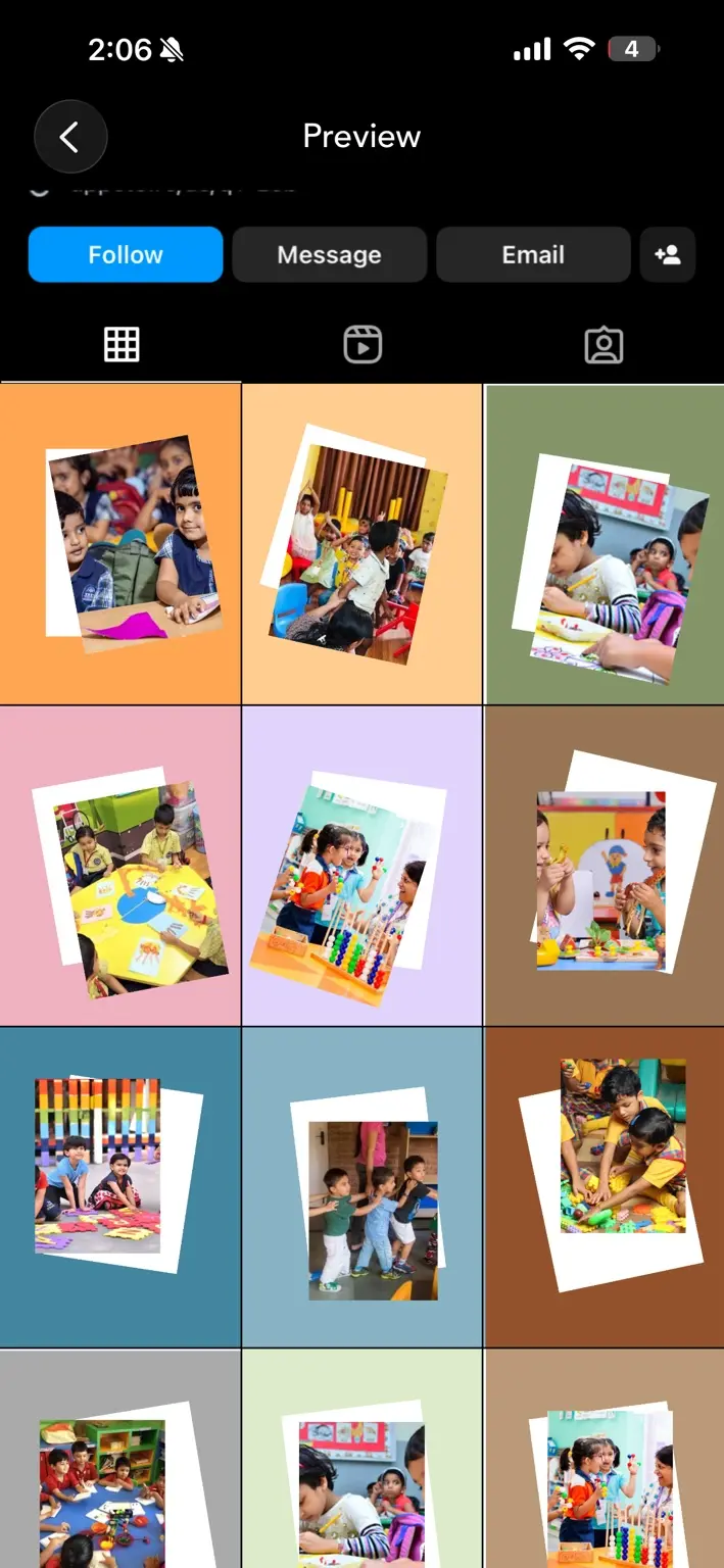 Education and preschool social media grid