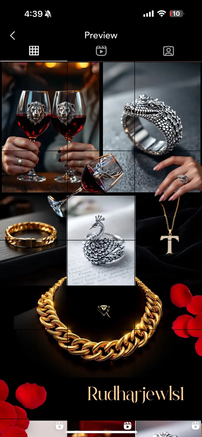 Luxury jewellery social media grid